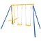 Metal Swing Set For Backyard With 2 Swing Seats And 2 Glider Seats-Blue